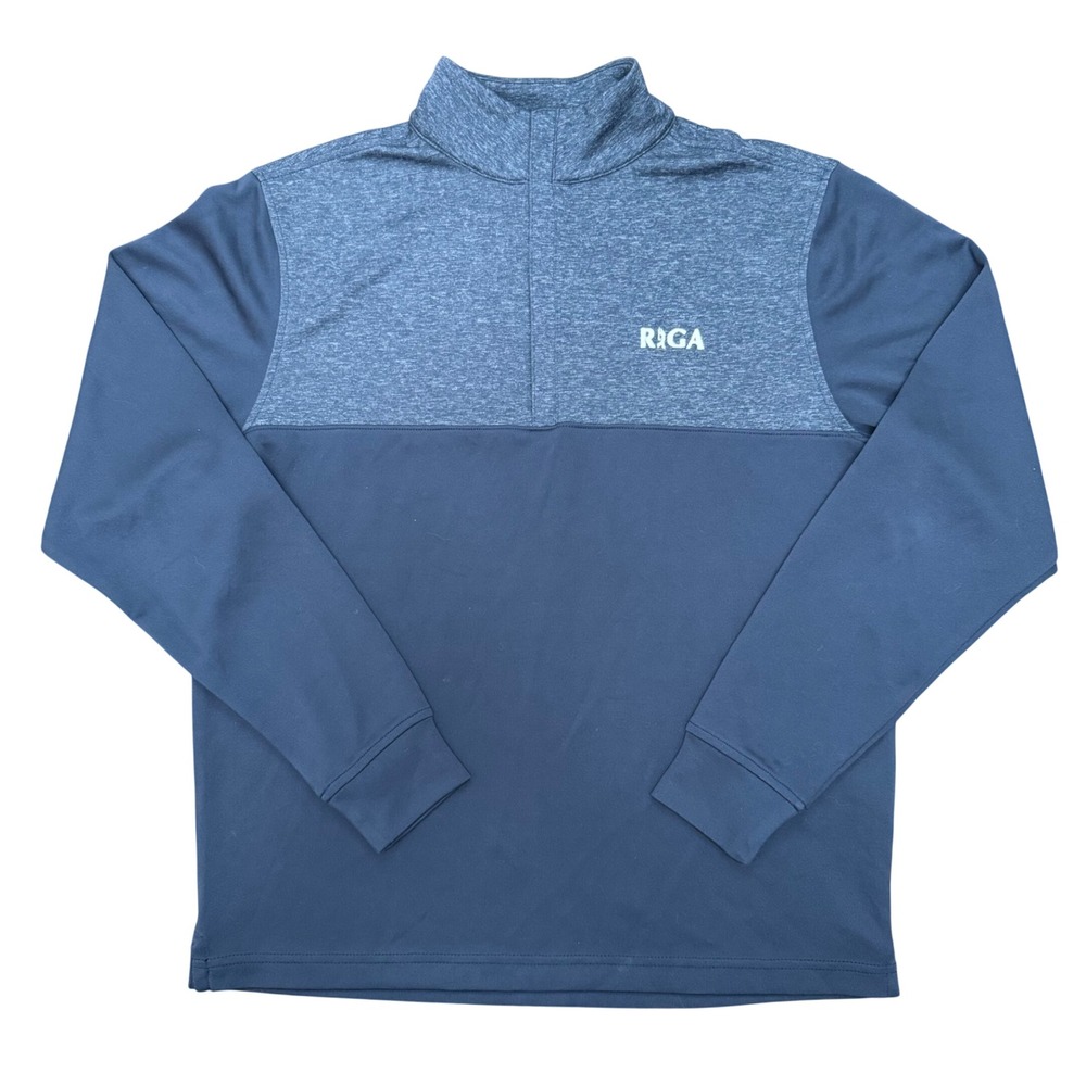 FootJoy Heather Yoke Pullover Quarter Zip Mens‎ Small Blue RIGA Golf Performance